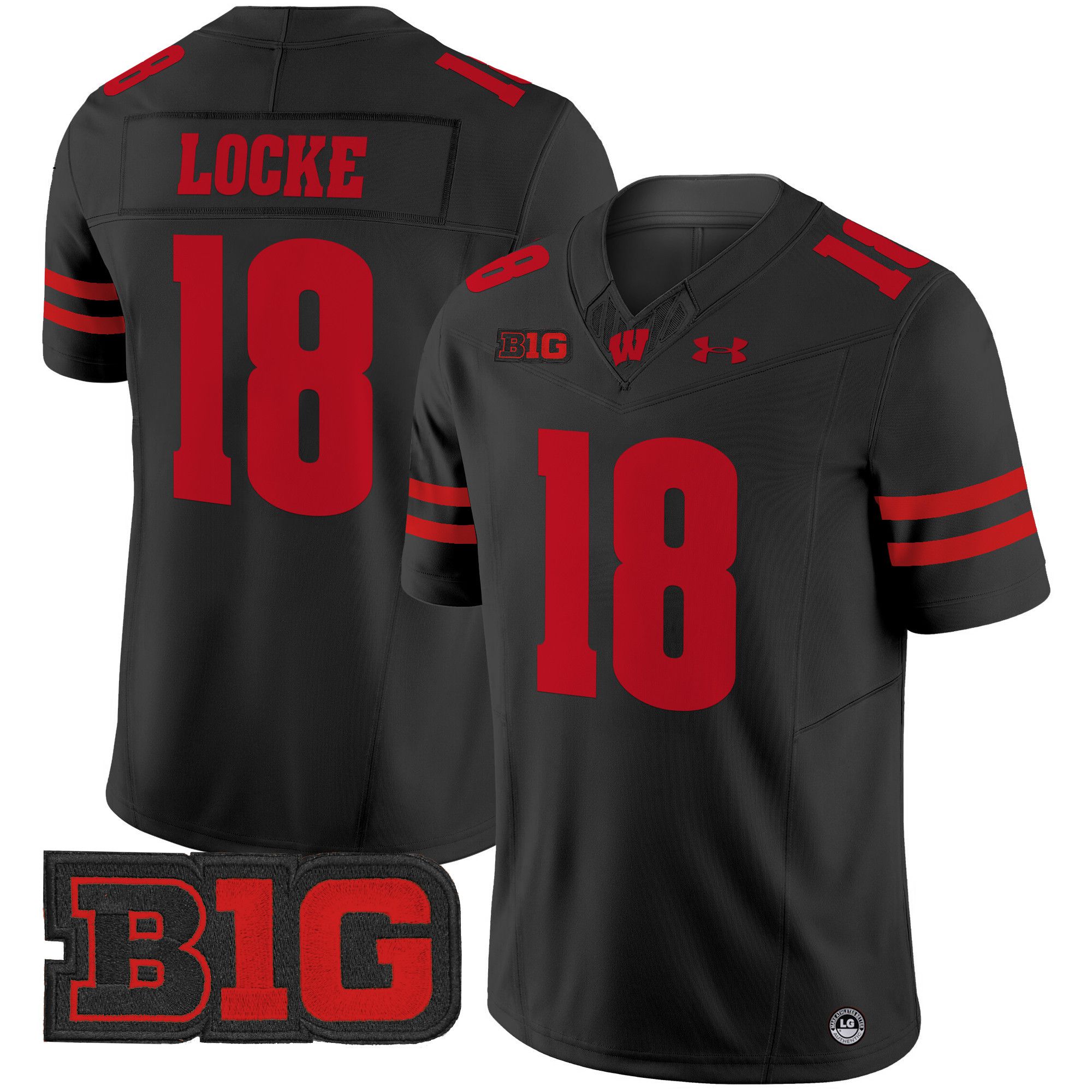 Men Wisconsin Badgers #18 Locke Black 2024 Vapor Limited NCAA Jersey style 1->ncaa teams->NCAA Jersey